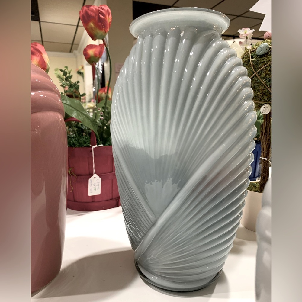 Vintage 1980s tall Art Deco Vase
